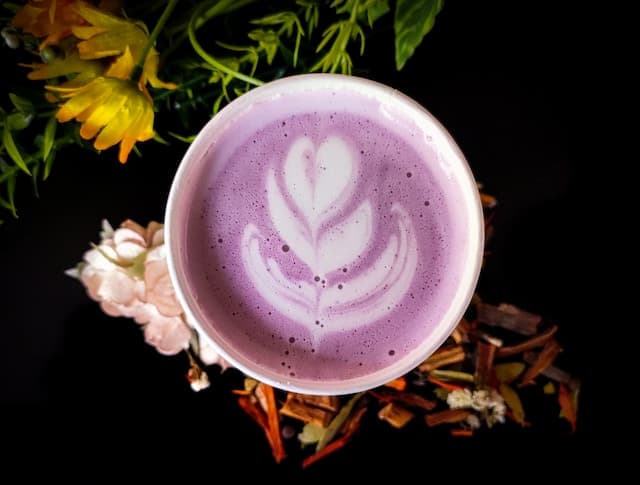 White ceramic cup with heart design